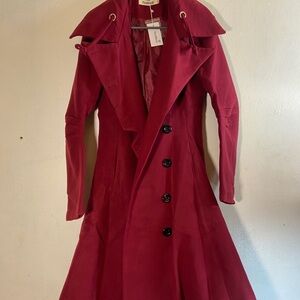 Elegant Red Trench Coat